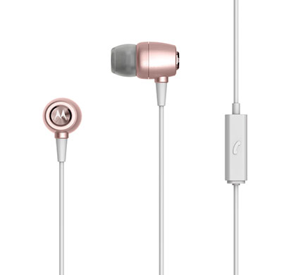 motorola earbuds metal headphones (rose gold)